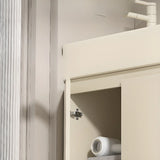 Beige Sink Ceramic Multi-Door Storage Bathroom Vanity Image - 8