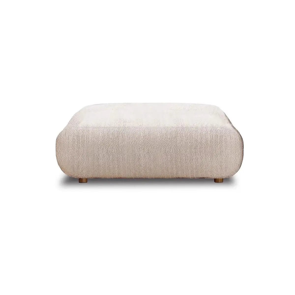 Beige Square Cotton Linen Cushions Medium Ottomans Image - 3