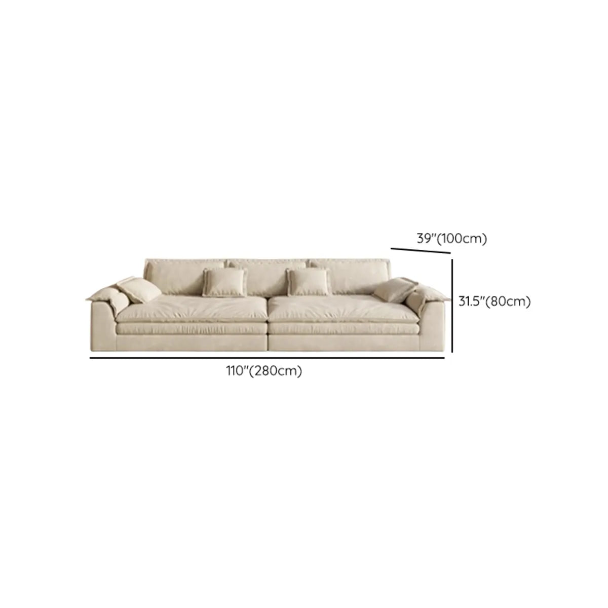 Beige Stain Resistant Frosted Velvet L-Shape Sectional 