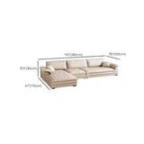 Beige Stain Resistant Frosted Velvet L-Shape Sectional Image - 12