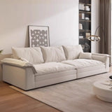 Beige Stain Resistant Frosted Velvet L-Shape Sectional Image - 2