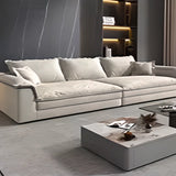 Beige Stain Resistant Frosted Velvet L-Shape Sectional Image - 3