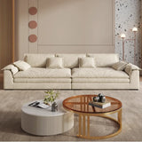 Beige Stain Resistant Frosted Velvet L-Shape Sectional Image - 5