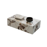 Beige Stone Rectangle Block Base Bunching Coffee Table Image - 11