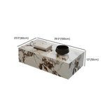 Beige Stone Rectangle Block Base Bunching Coffee Table #size