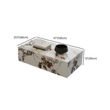 Beige Stone Rectangle Block Base Bunching Coffee Table Image - 22