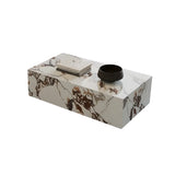 Beige Stone Rectangle Block Base Bunching Coffee Table Image - 9