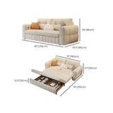 Beige Tufted Back Arms Loveseat Storage Futon Sofa Image - 10