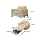 Beige Tufted Back Arms Loveseat Storage Futon Sofa Image - 12