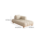 Beige Tufted Fabric Reclining Left-Arm Chaise with Pillow #size