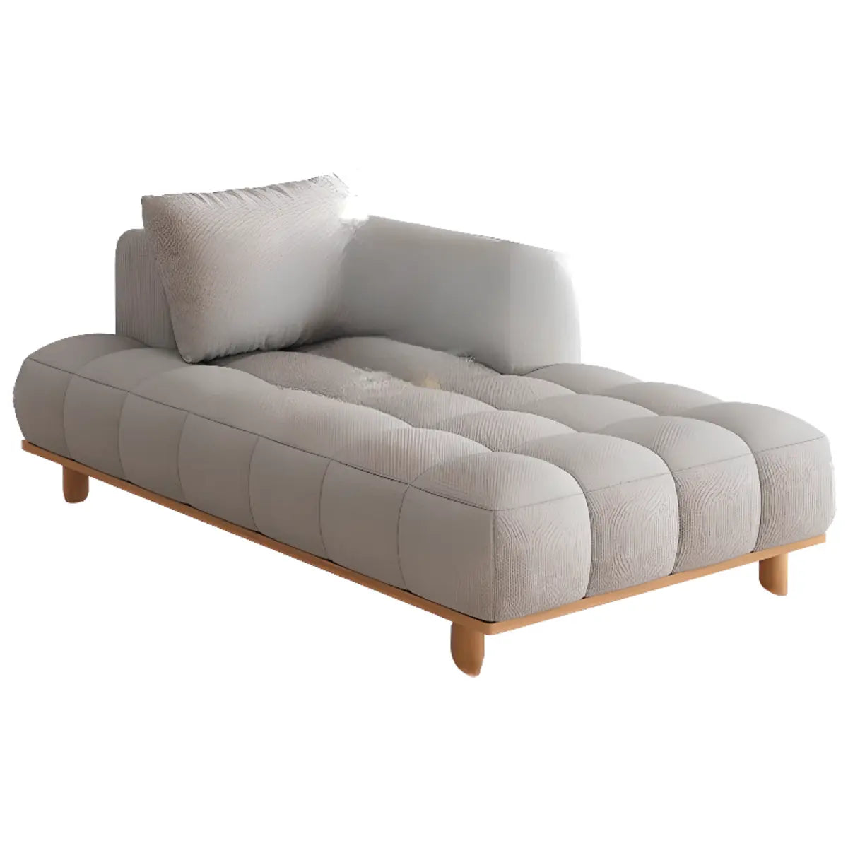 Beige Tufted Fabric Reclining Left-Arm Chaise with Pillow Image - 9