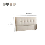 Beige Upholstered Rectangle Panel Headboard  with Legs #size