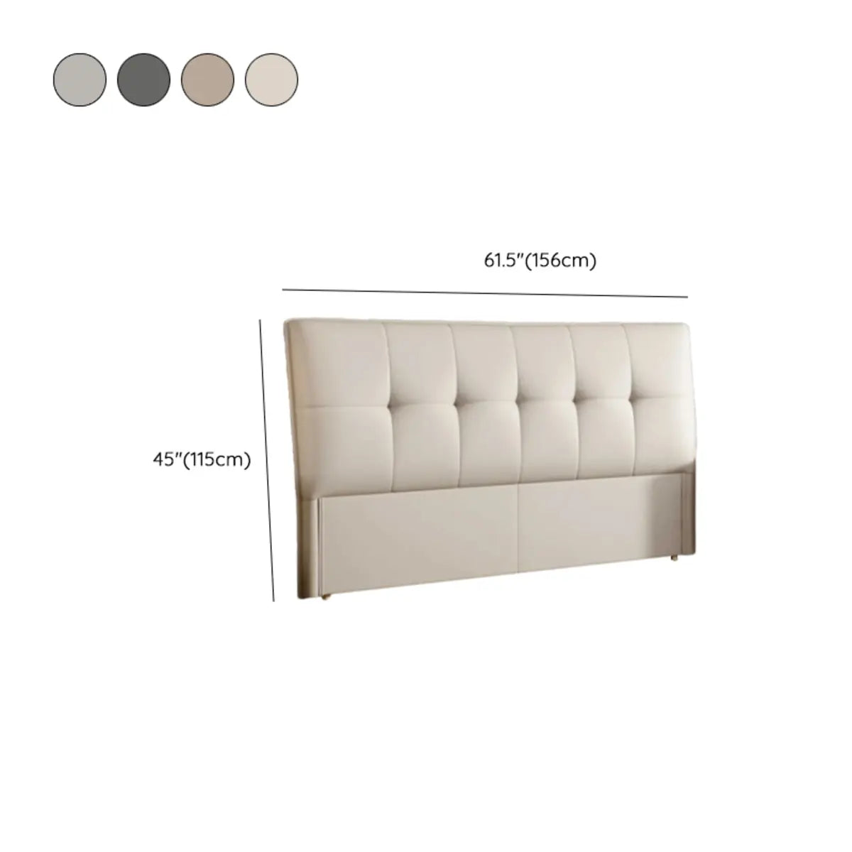 Beige Upholstered Rectangle Panel Headboard  with Legs Image - 11