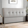 Beige Upholstered Rectangle Panel Headboard  with Legs Image - 5