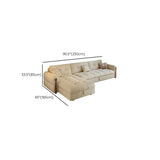 Beige Velvet Round Arm Left Sofa Chaise with Storage Image - 16