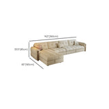 Beige Velvet Round Arm Left Sofa Chaise with Storage Image - 18