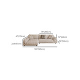 Beige Water Resistant Flannel Flared Arm Sofa Chaise Image - 16