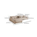 Beige Water Resistant Flannel Flared Arm Sofa Chaise Image - 17