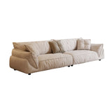 Beige Water Resistant Flannel Flared Arm Sofa Chaise Image - 5