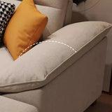 Beige Water Resistant Tech Cloth L-Shape Sofa Chaise Image - 12