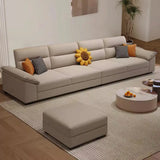 Beige Water Resistant Tech Cloth L-Shape Sofa Chaise Image - 4