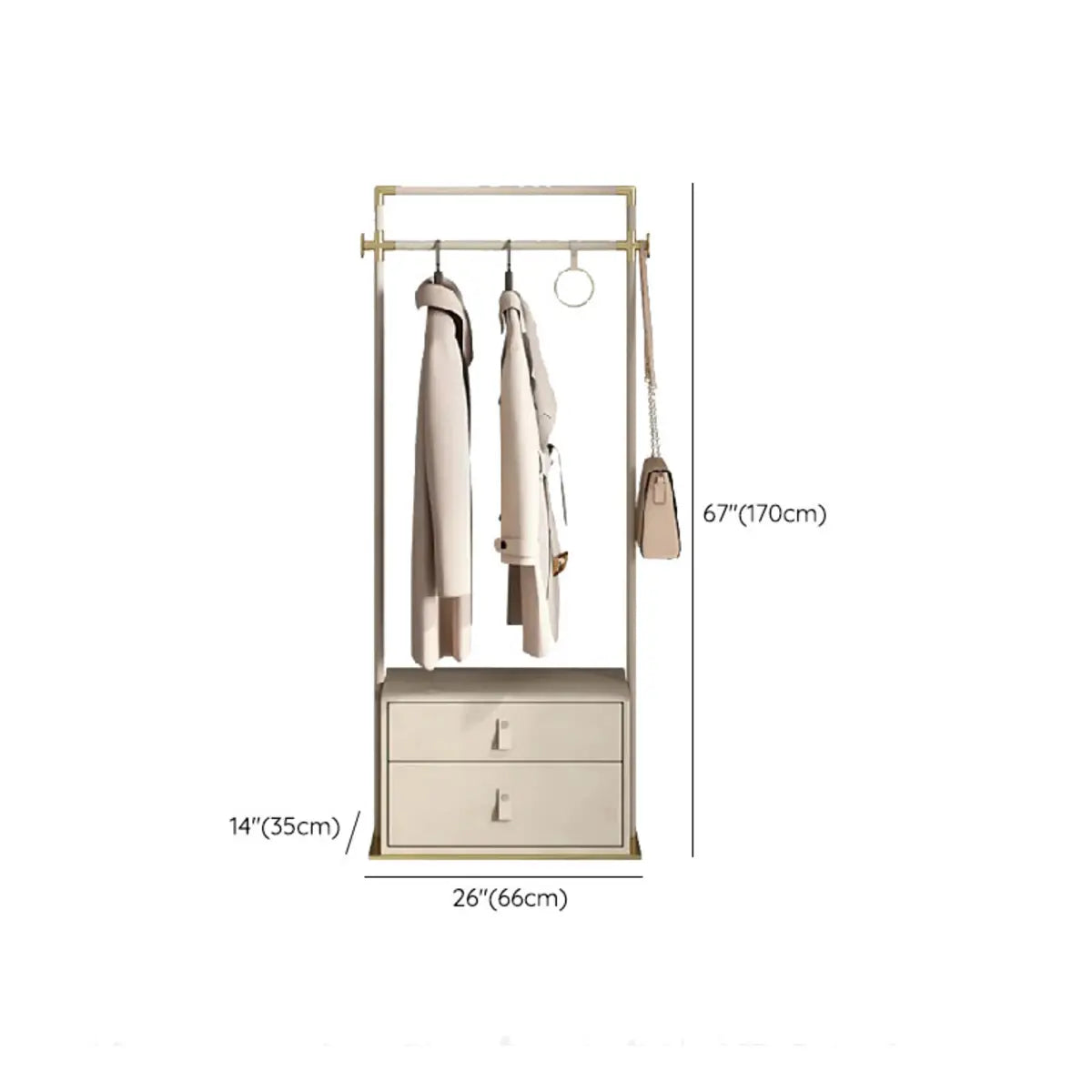 Bench Storage Metal Drawers Hooks Coat Rack with Mirror 