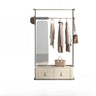 Bench Storage Metal Drawers Hooks Coat Rack with Mirror Image - 9