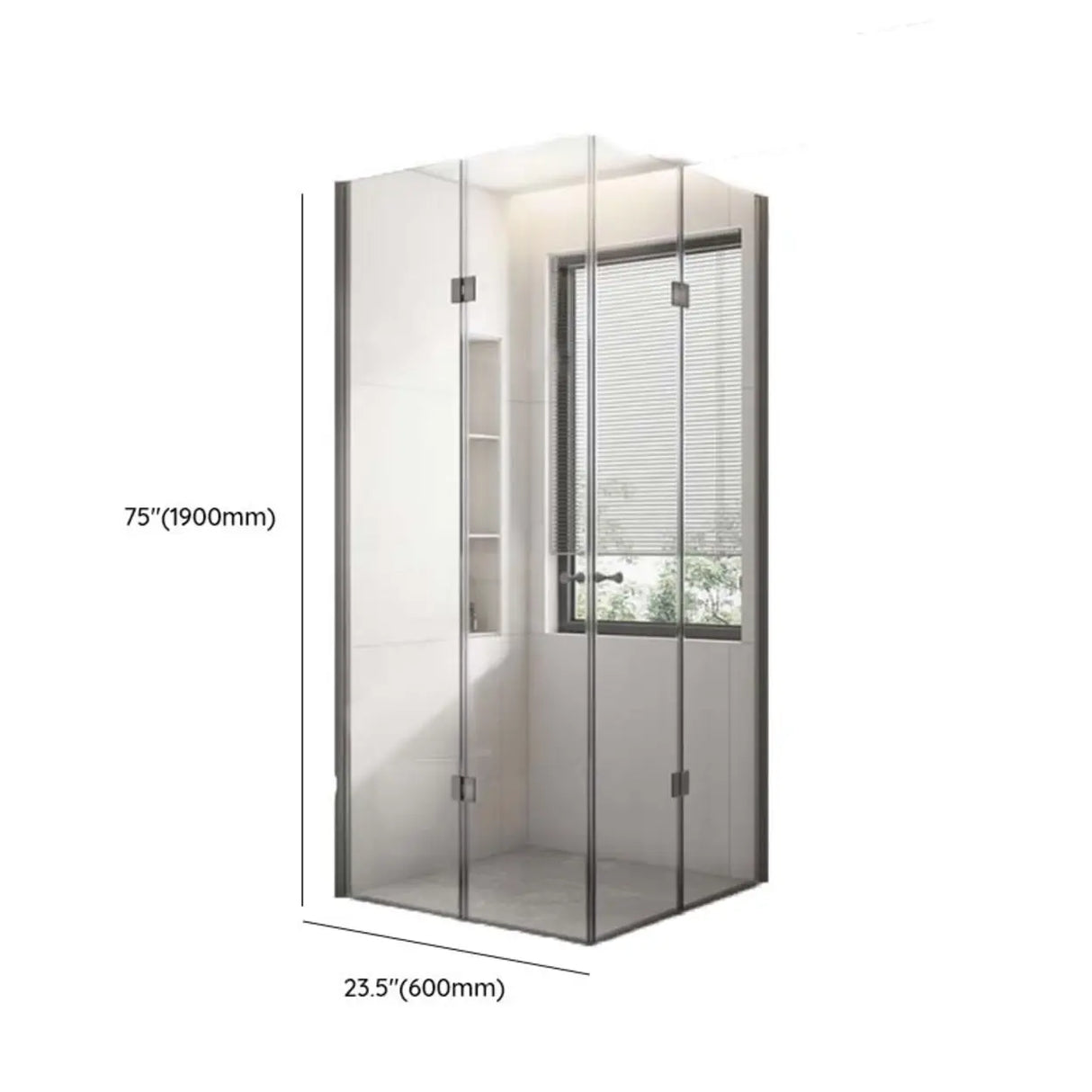 Bi-Fold Clear Glass Steel Hardware Hinges Shower Door 