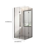 Bi-Fold Clear Glass Steel Hardware Hinges Shower Door #size