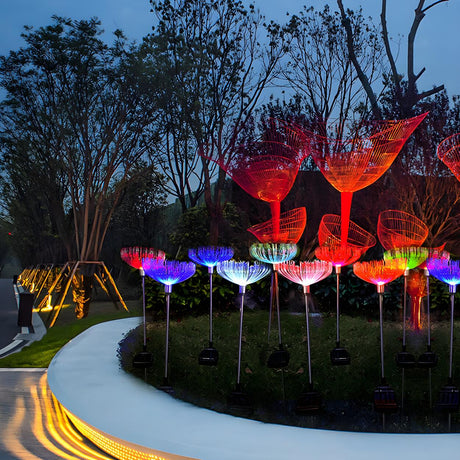 Bionic Fiber Optic Flower Garden Landscape Lighting Image - 2