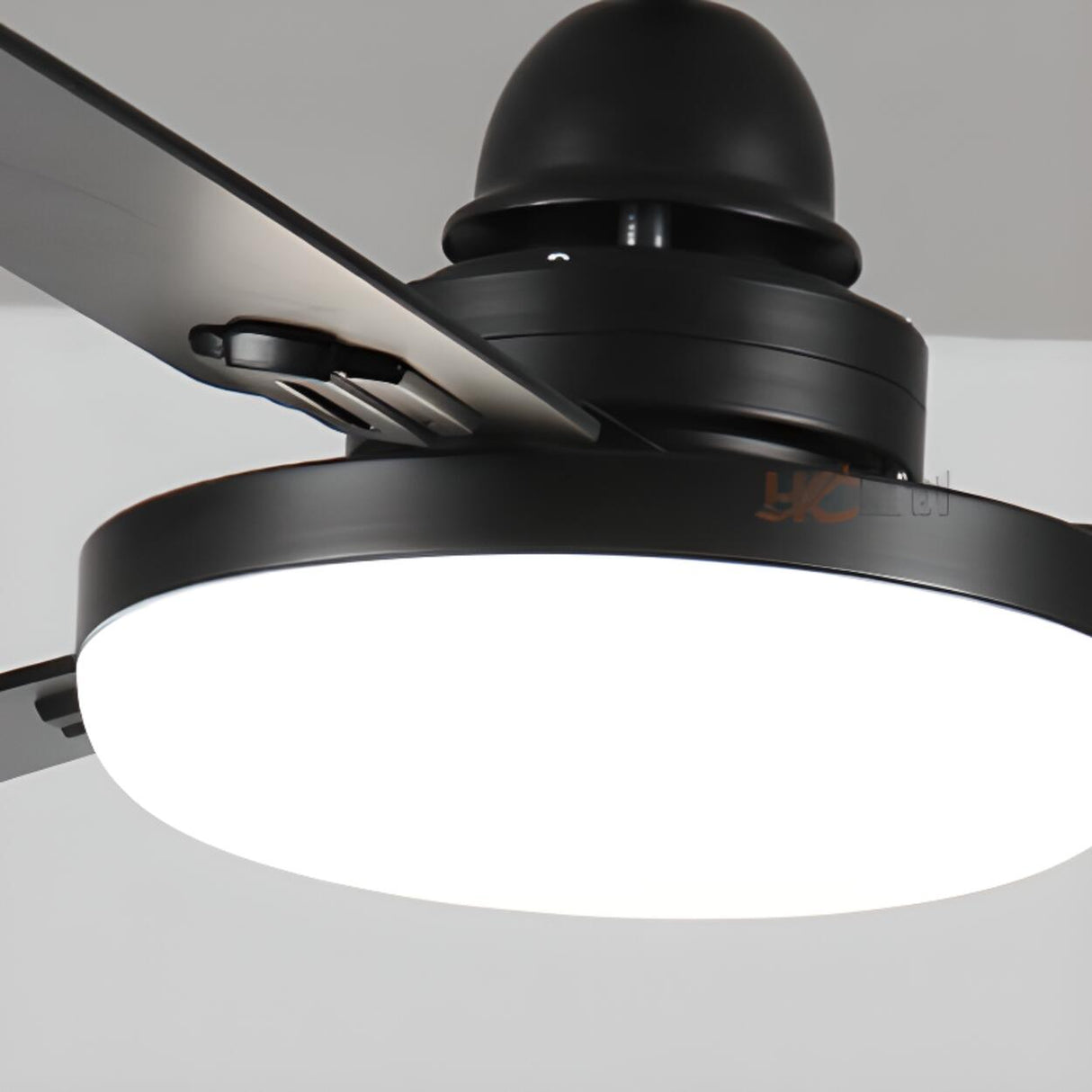 Black 3-Blades Ceiling Fan with LED Light and Remote Image - 12