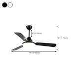 Black 3-Blades Ceiling Fan with LED Light and Remote Image - 15