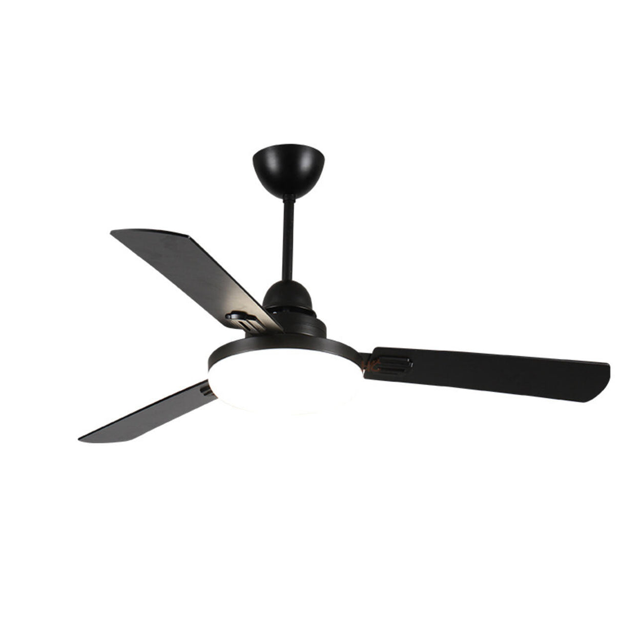 Black 3-Blades Ceiling Fan with LED Light and Remote Image - 5