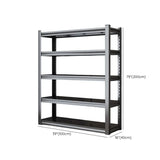 Black 5-Tier Heavy-Duty Adjustable Garage Storage Shelves Image - 10