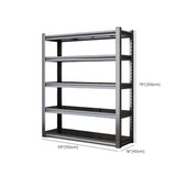 Black 5-Tier Heavy-Duty Adjustable Garage Storage Shelves Image - 14