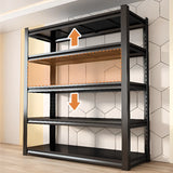 Black 5-Tier Heavy-Duty Adjustable Garage Storage Shelves Image - 5