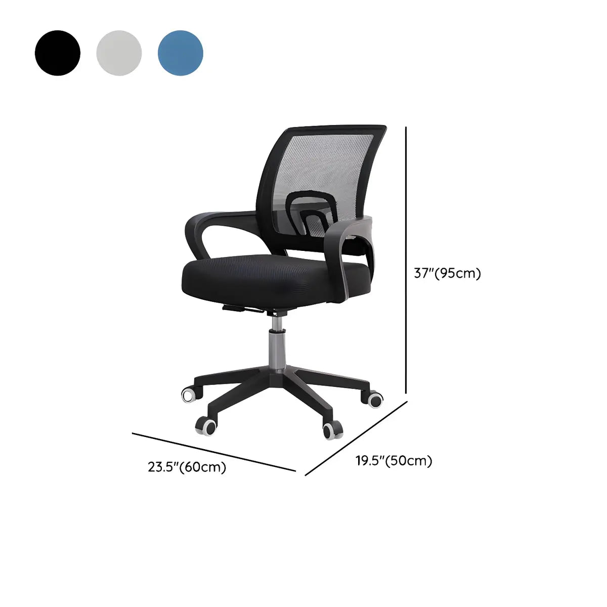 Black Adjustable Design Ergonomic Mesh Task Office Chair 