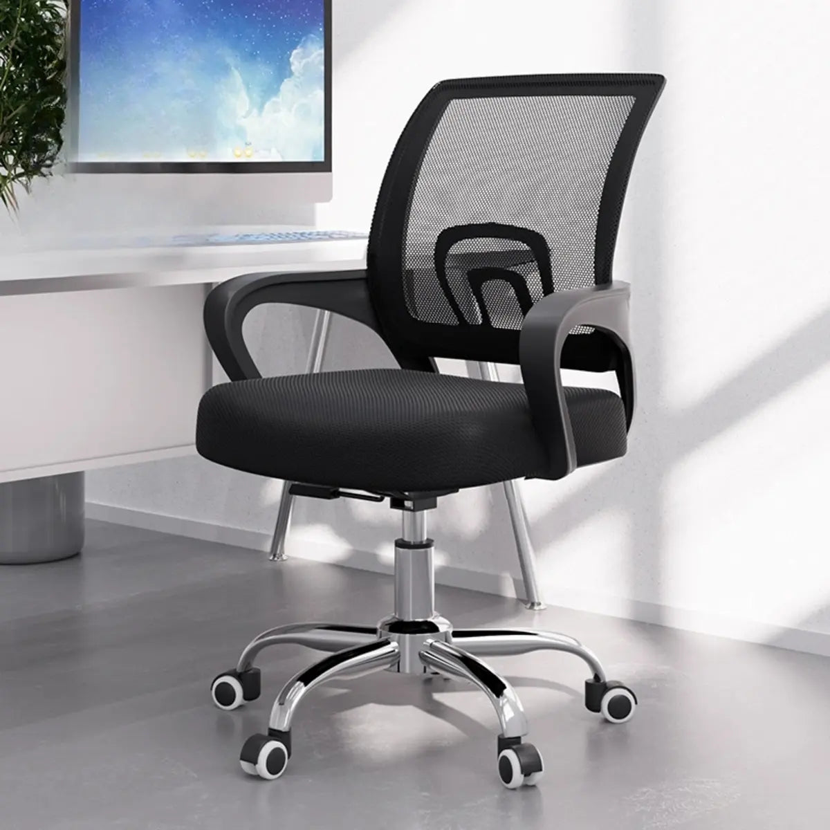 Black Adjustable Design Ergonomic Mesh Task Office Chair Image - 2