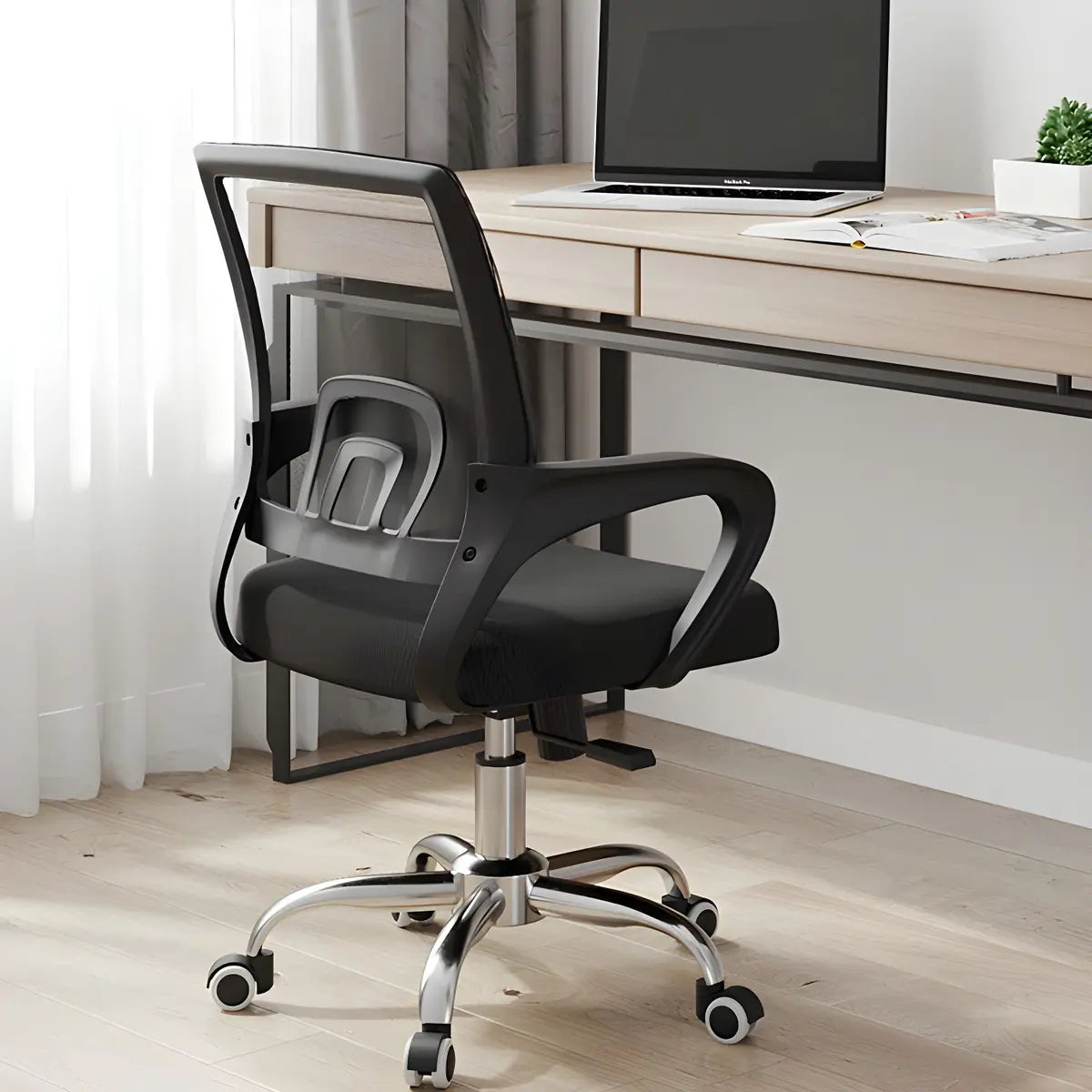 Black Adjustable Design Ergonomic Mesh Task Office Chair Image - 7