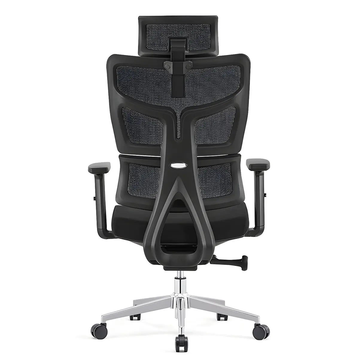 Black Adjustable Ergonomic Mesh High-Back Office Chair Image - 12