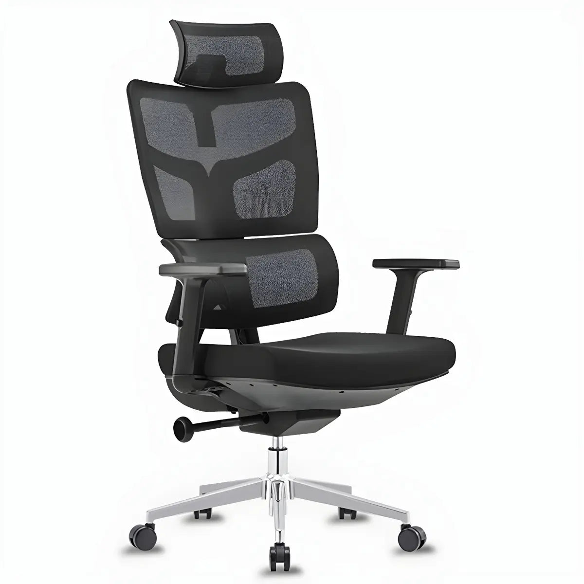 Black Adjustable Ergonomic Mesh High-Back Office Chair Image - 13