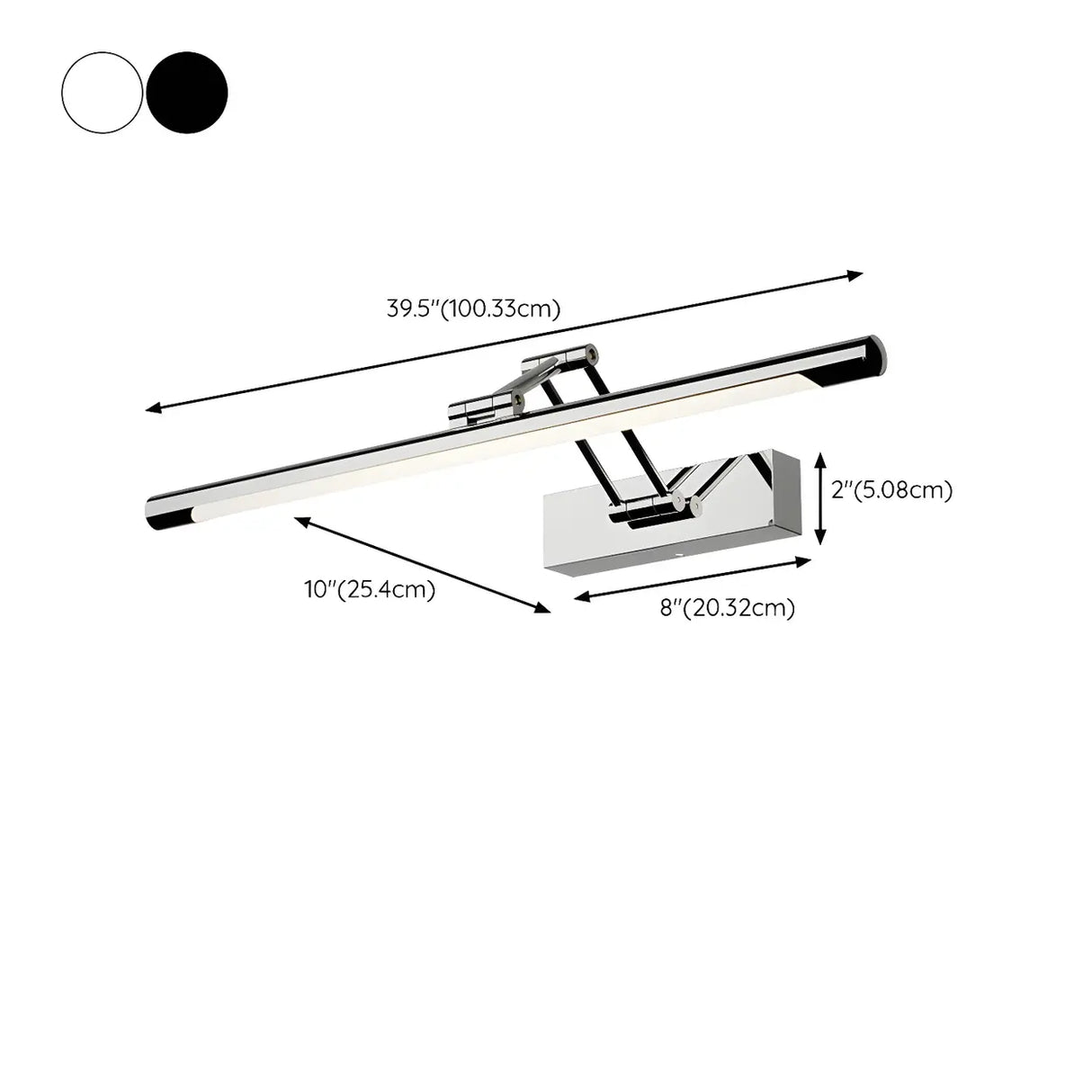 Black Adjustable Modern Linear Bathroom Vanity Light Image - 18