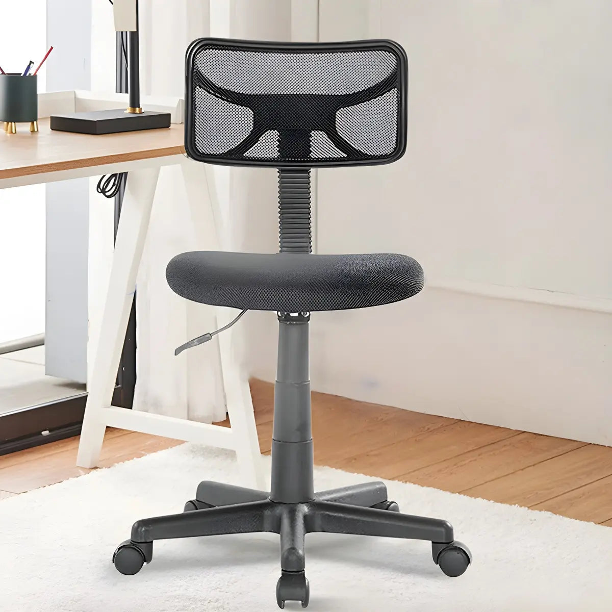 Black Adjustable Modern Mesh Back Task Office Chair Image - 14