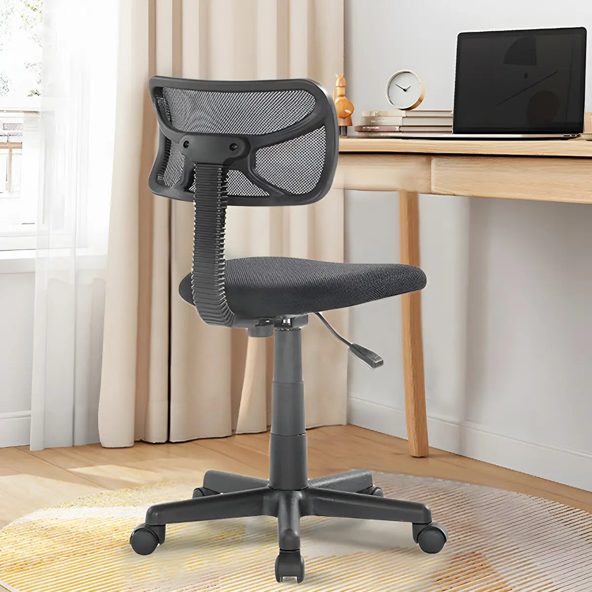 Black Adjustable Modern Mesh Back Task Office Chair Image - 3