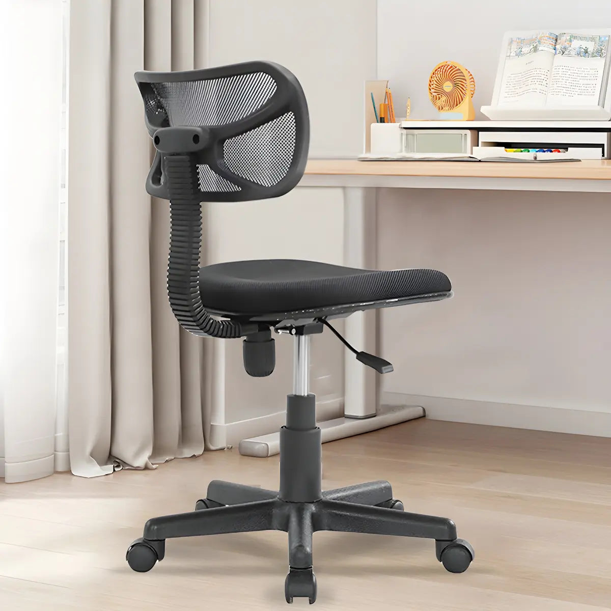 Black Adjustable Modern Mesh Back Task Office Chair Image - 7