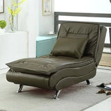 Black Adjustable Plush Fabric Recliner Armless Chaise Image - 13