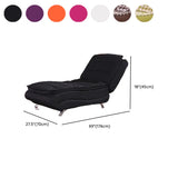 Black Adjustable Plush Fabric Recliner Armless Chaise #size