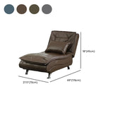 Black Adjustable Plush Fabric Recliner Armless Chaise Image - 16