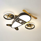 Black Airplane Flush Mount Ceiling Light Kids Room Image - 2