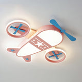 Black Airplane Flush Mount Ceiling Light Kids Room Image - 5